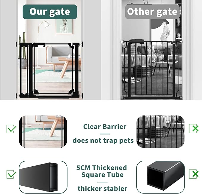 Clear Baby Gate 29.13-47.24" Wide Acrylic Safety Proof Dog Puppy Pet Barrier - Image 2