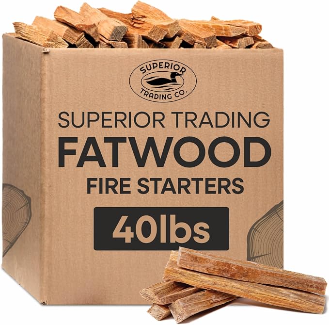 Superior Trading Premium Fatwood Firewood Sticks, Natural Kindling by SuperiorTradingCo