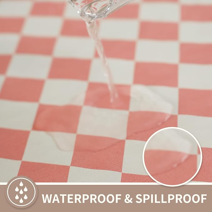 Rectangle Table Cloth, 100% Waterproof Tablecloth Oil Proof Spill Proof Vinyl - Image 3