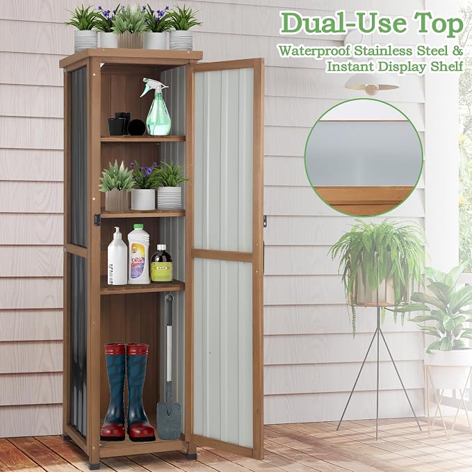 PetsCosset 62" H Narrow Outdoor Storage Cabinet - Image 7
