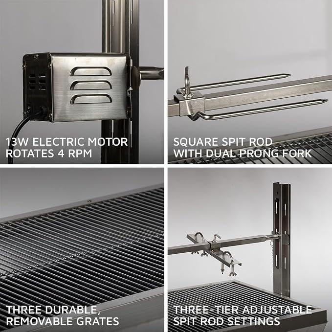 Ash & Ember 13W Stainless Steel Rotisserie Grill, Rated 85 LB - Image 3