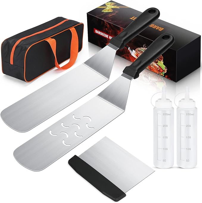 Barbecue Tool Set, 6-Piece Stainless Steel with Storage Bag