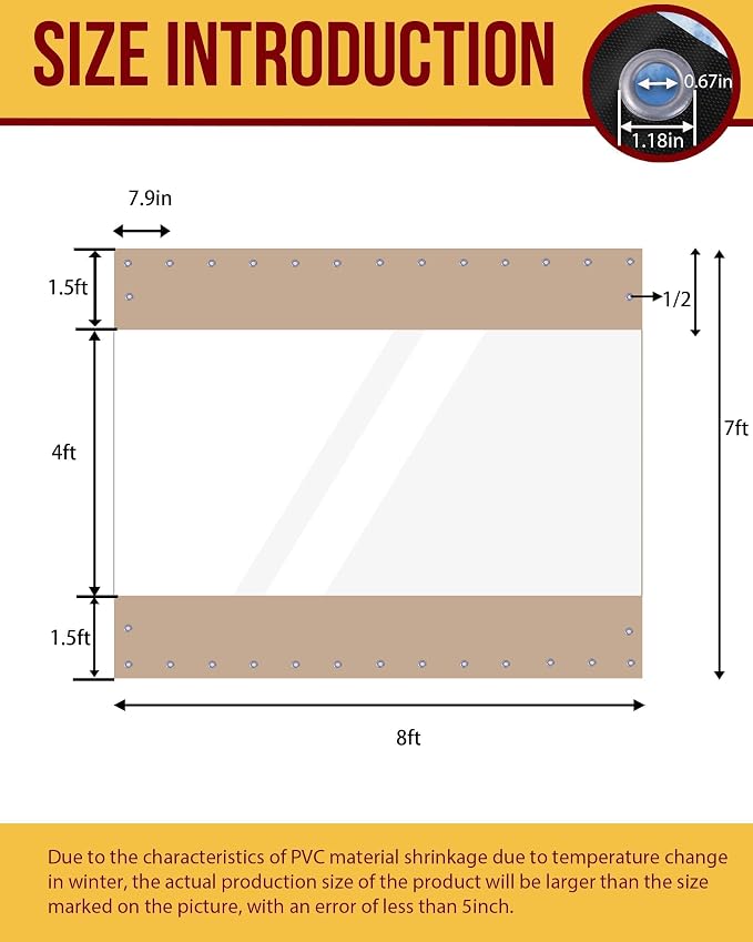 FoundGo 7'H x 8'W Vinyl Curtains - Image 2