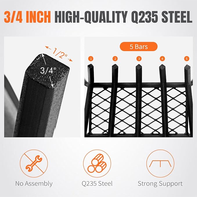 Fireplace Grates with Ember Retainer - Image 4