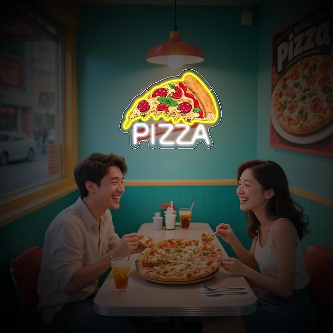 Pizza Neon Sign for Wall Decor, Dimmable Pizza Led Signs, USB Powered Neon - Image 8