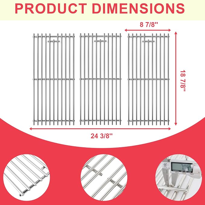 18 13/16" Grill Grates for KitchenAid 720-0954 Grill Parts, Kitchenaid 720-0733A - Image 3