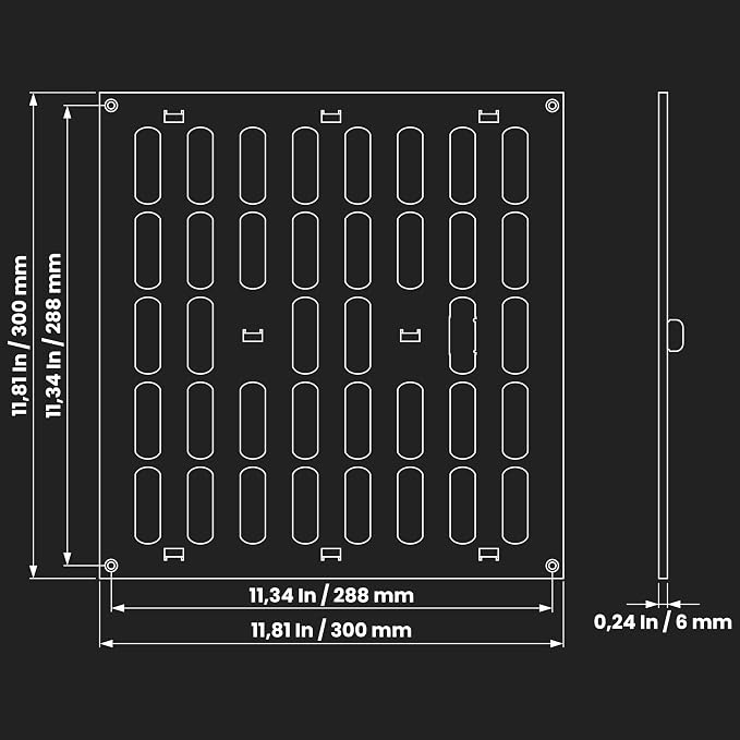 Repa Market 12" x 12" Inch Black Adjustable Air Vent Cover - Image 2