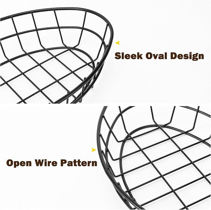 10 Pack Metal Fast Food Oval Baskets, Wire Bread Basket - Image 5