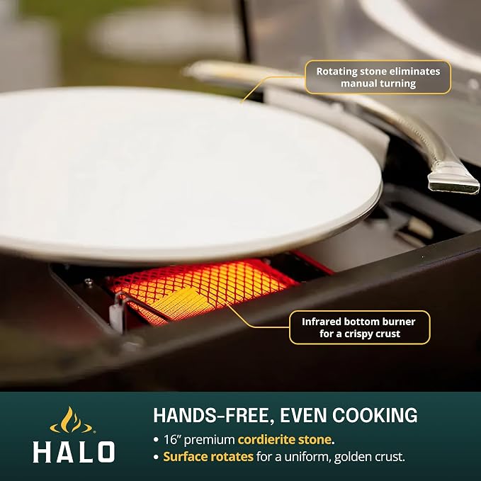 HALO Versa 16 Pizza Oven | 16” Rotating Stone, Patented Dual Burner System - Image 4