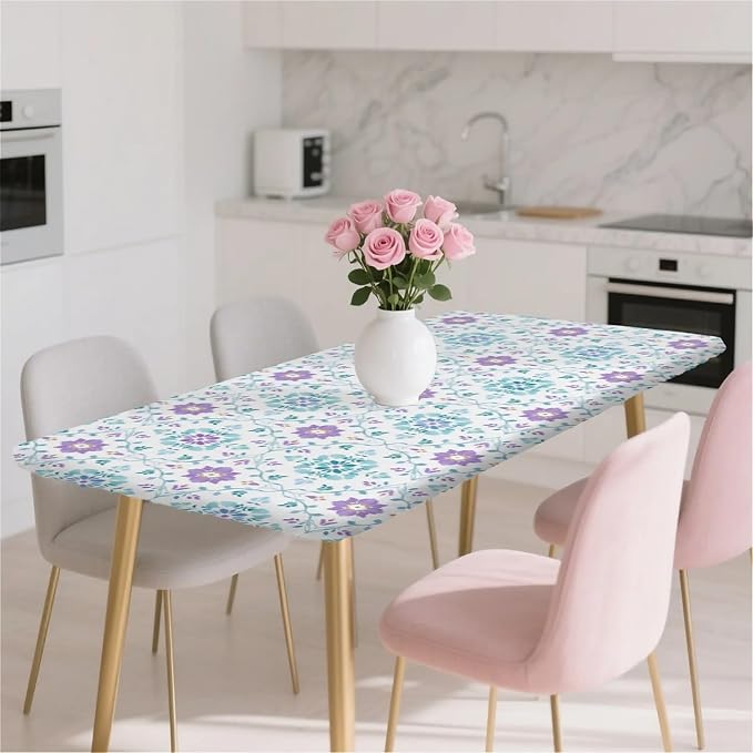 Rectangle Table Cloth Cover Waterproof Elastic Fitted Polyester Fitted - Image 7
