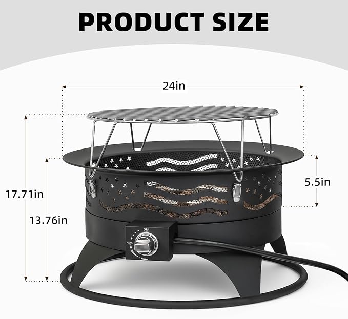 24 Inch Portable Propane Fire Pit - Image 7