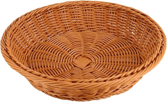 RT&BS Round Wicker Bread Basket, Christmas Food Baskets, Eco-Friendly Sturdy by RT%26BS