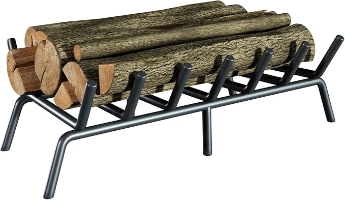 27-Inch Fireplace Grate, Heavy Duty 7-Bar Log Rack Holder Made of Solid Round by jkxoo