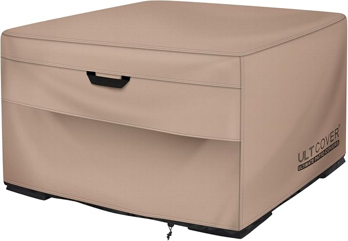 ULTCOVER Patio Fire Pit Table Cover Square 44 inch Outdoor Waterproof Fire Bowl by ULTCOVER