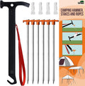 Eurmax USA Hiking Camping Tent Stakes and Hammer Set Lightweight Multi-Function by Eurmax