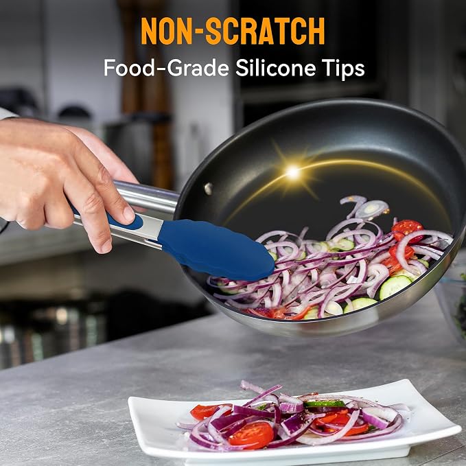 HOTEC Premium Stainless Steel Locking Kitchen Tongs - Image 9