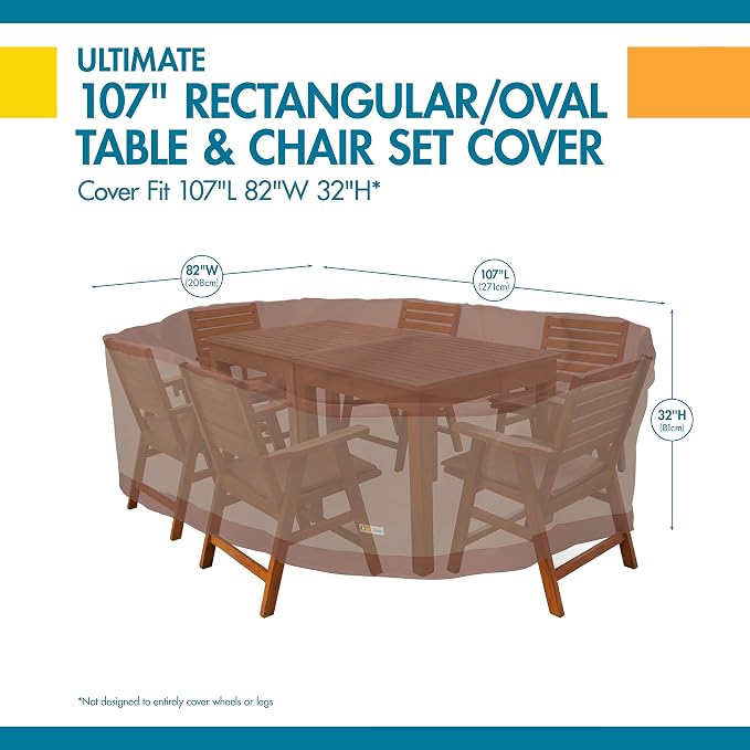 DUCKCOVERS Ultimate Waterproof Rectangular/Oval Patio Table - Image 3