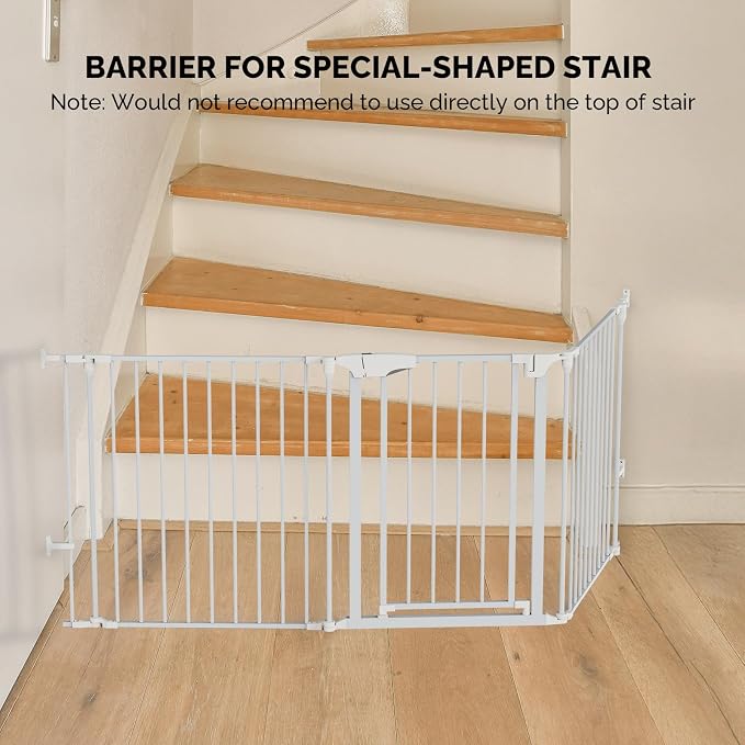 Bonnlo 82-Inch Versatile Safety Gate Metal Baby/Pet Gate Configurable Dog - Image 9