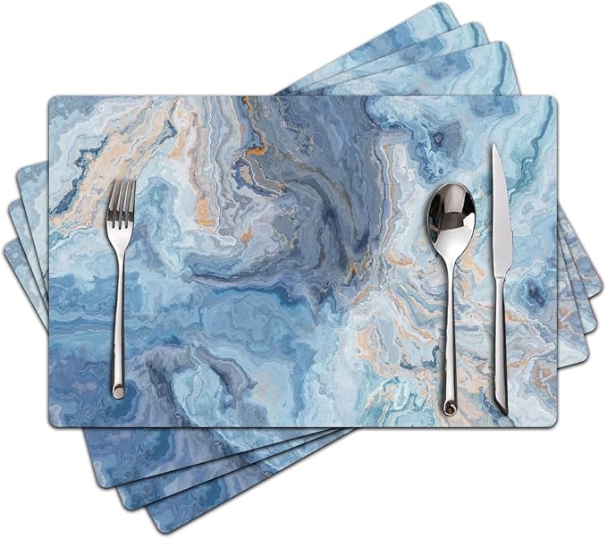 Marble Faux Leather Placemats Set of 4 by Unknown