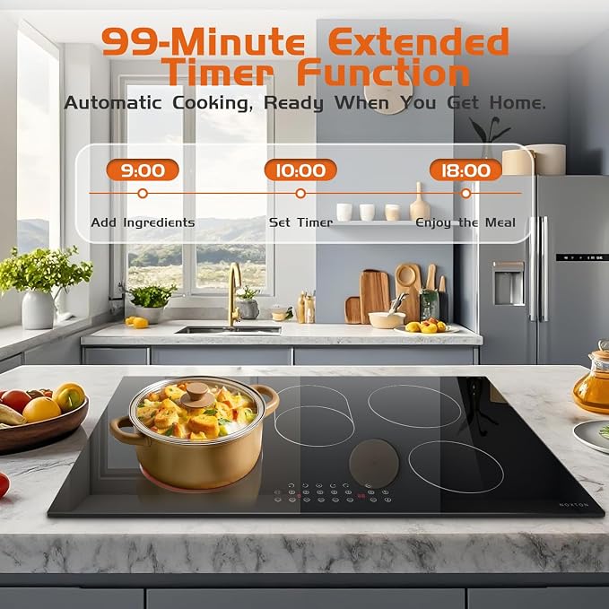 Noxton 36 Inch Electric Cooktop 5 Burner Electric Stove Top, Built-in Radiant - Image 7