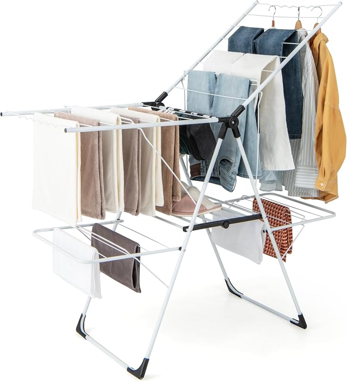 GOFLAME Clothes Drying Rack, 2-Tier Folding Laundry Drying Rack by GOFLAME