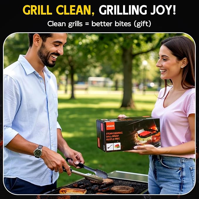Bristle Free Grill Brush with Scraper, 4 Replaceable Cleaning Head BBQ Grill - Image 8