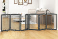 Freestanding Pet Gate with Door, Tall Dog Gate by PUPETPO