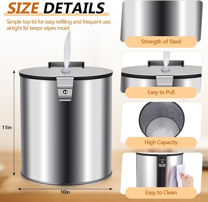 Zonon Stainless Steel Wall Mount Disinfectant Wipe Dispenser Fits Sanitizing - Image 4