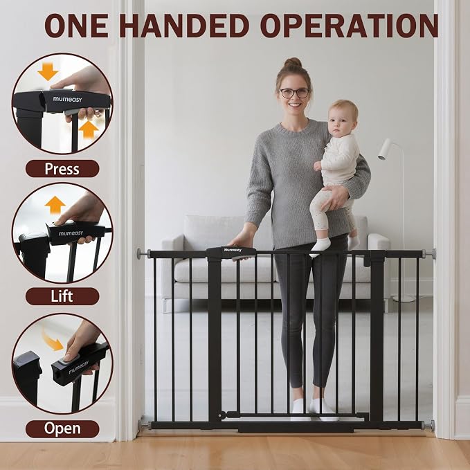 29.7-46" Extra Wide Baby Gate for Stairs, Pressure Mounted Dog Gate Indoor for - Image 6