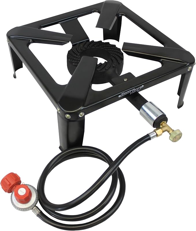Flame King Heavy Duty 120, 000 BTU, 0-20 PSI, Turkey Fryer Single Propane by FlameKing