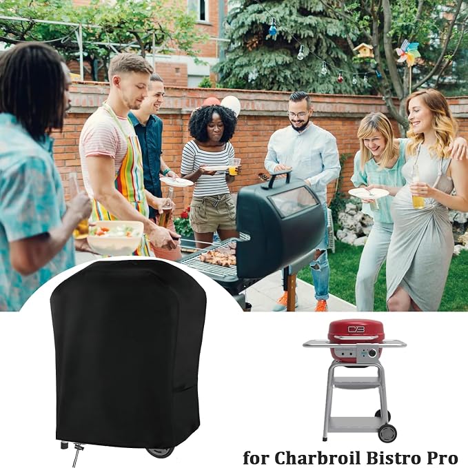 Grill Cover for Charbroil Bistro Pro Electric Grill, Waterproof Outdoor Griddle - Image 2