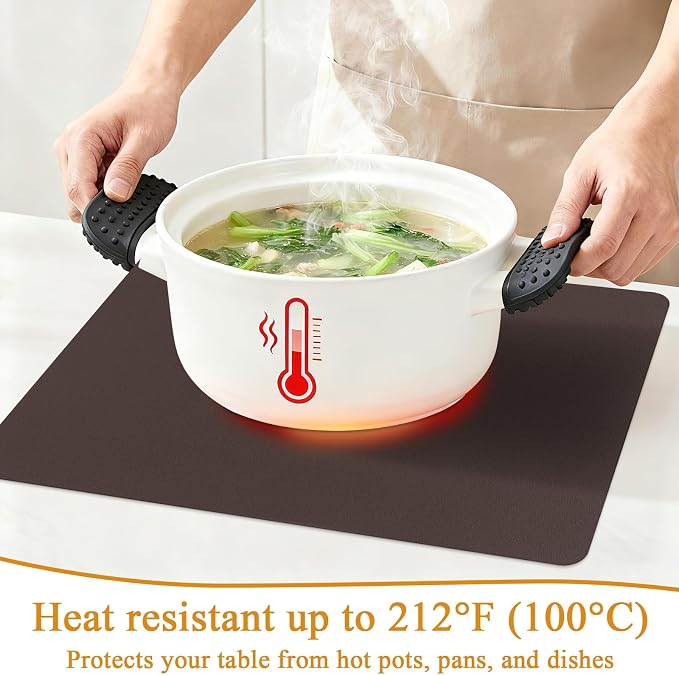 SHACOS Placemats Set of 6 Faux Leather Waterproof Leakproof Wipeable PU - Image 4