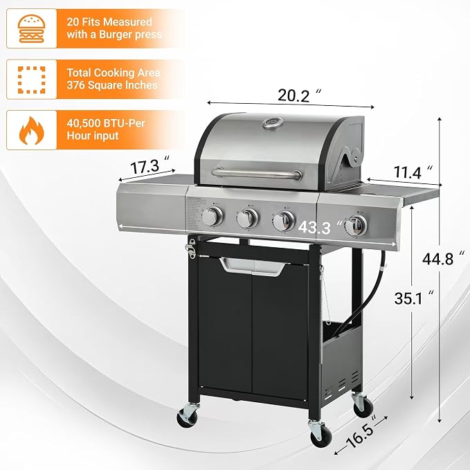 3 Burner Propane Gas Grill - Image 7