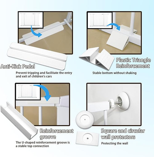 115“-134.6" Wide Baby Gate for Stairs, Mom's Choice Awards Winner-Self Closing - Image 2