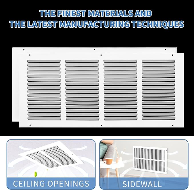 Air Return Vent Cover 20x8, Cold Air Return Vent Cover, Flat Return Air Grilles - Image 6