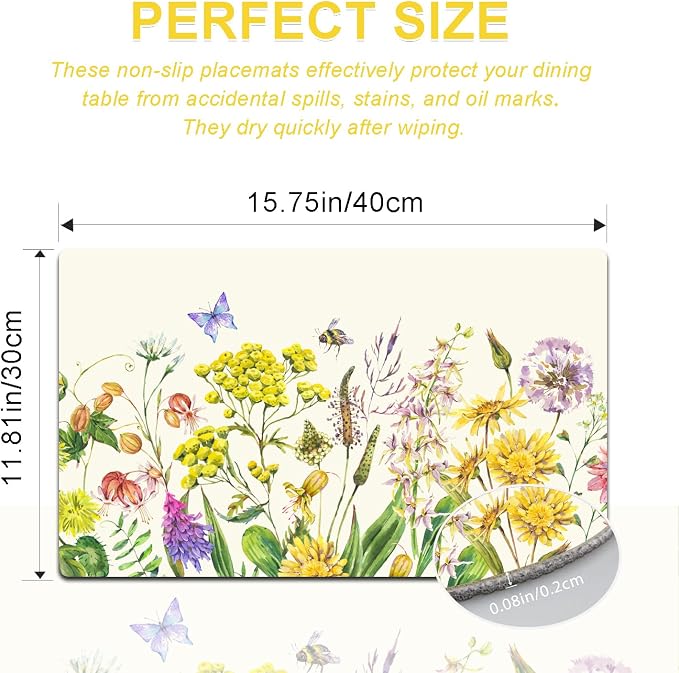 Flower Placemats Set of 4 - Image 3