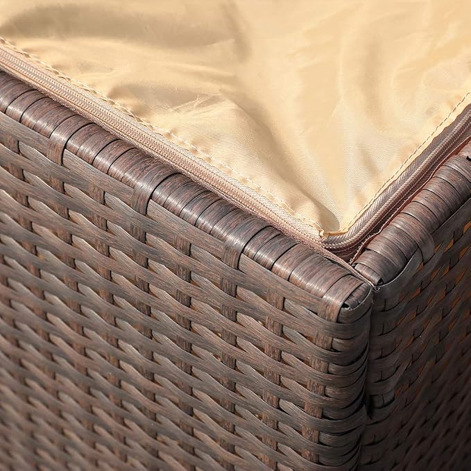 Super Patio Wicker Outdoor Patio Storage Box Waterproof, Rattan Storage Bin - Image 3