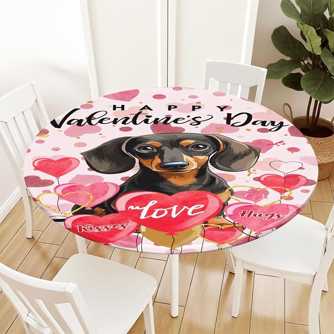 Valentines Day Round Fitted Tablecloth - Image 2