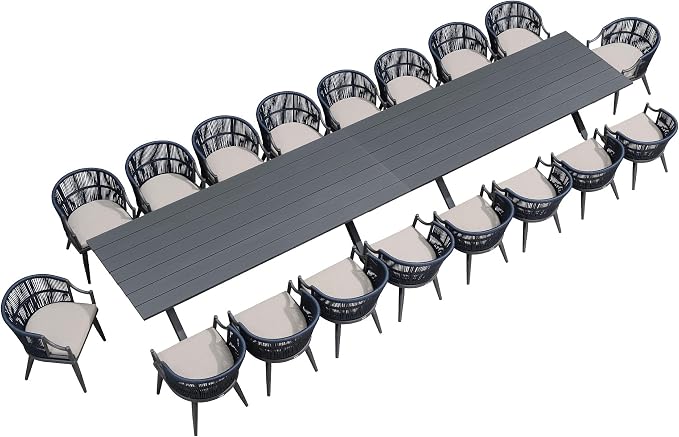 PURPLE LEAF 20 Pieces Outdoor Dining Set All Weather Wicker Patio Dining Set by Unknown