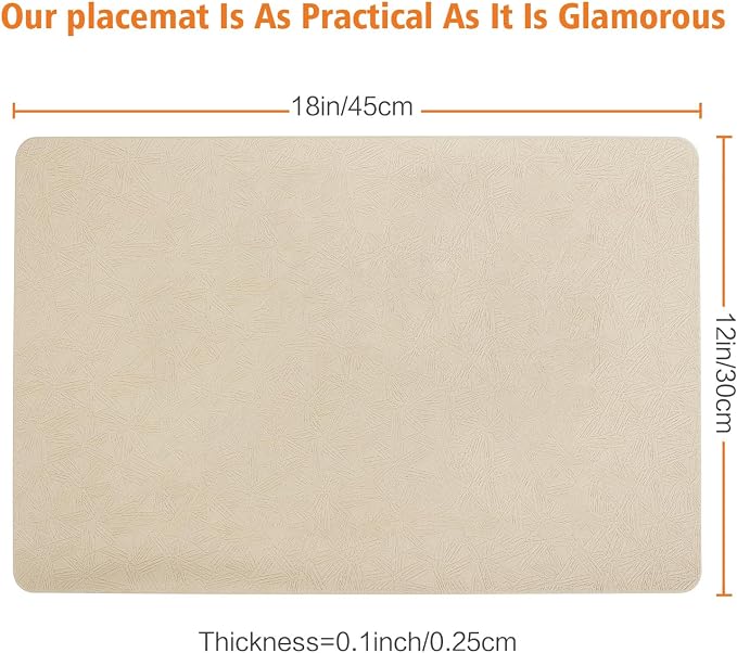 Vinyl Placemats Set of 8 Heat Resistant Easy Clean Non-Slip Place Mats - Image 2