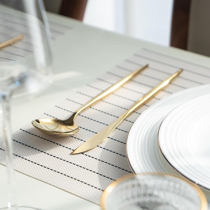 Placemats Set of 8 Vinyl/Plastic Woven Place Mats - Image 7