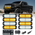 Xprite Amber/White LED Surface Mount Strobe Lights Kit, Grill Grille Side by Xprite