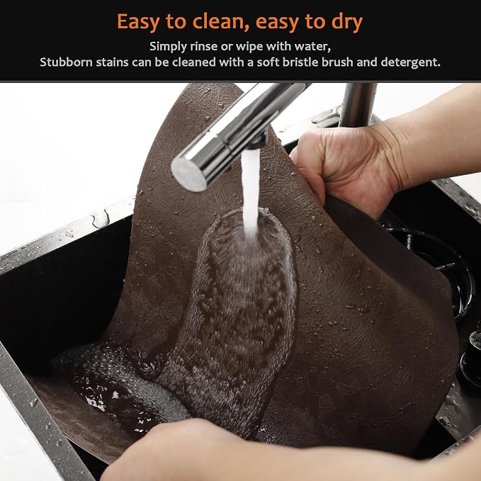 Vinyl Placemats Set of 4 Faux Leather 100% Waterproof Wipeable Washable Place - Image 5