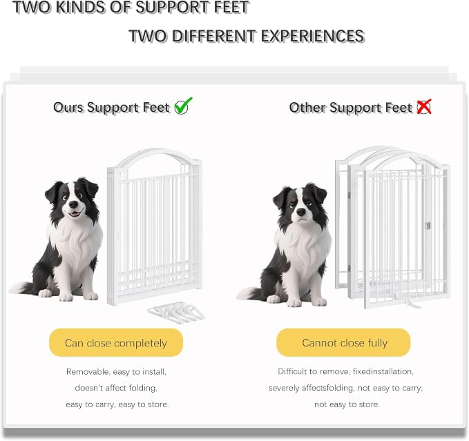 4NM Metal No Drilling Expandable Dog Gate, Extra Wide 96", Extra Tall 32" Free - Image 6