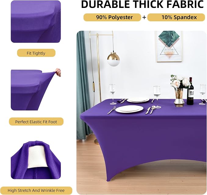 2-Pack 4ft Spandex Table Covers - Image 2