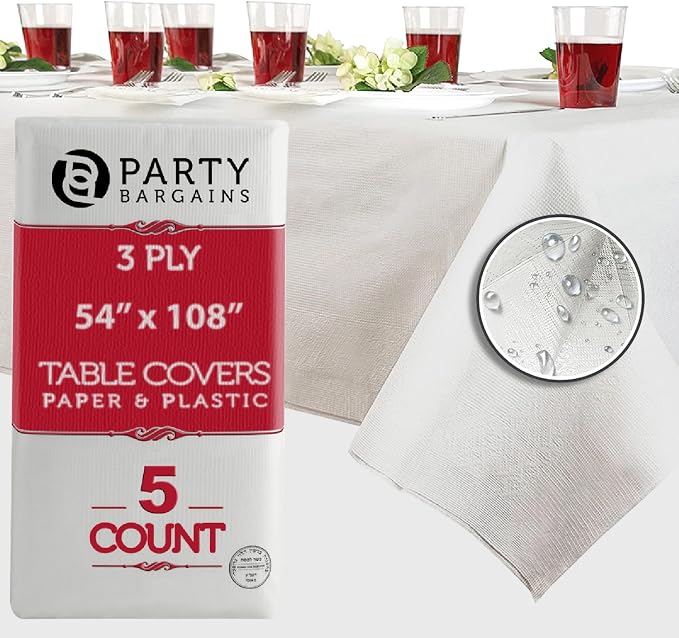 PARTY BARGAINS 5 Disposable Table Covers by PARTYBARGAINS