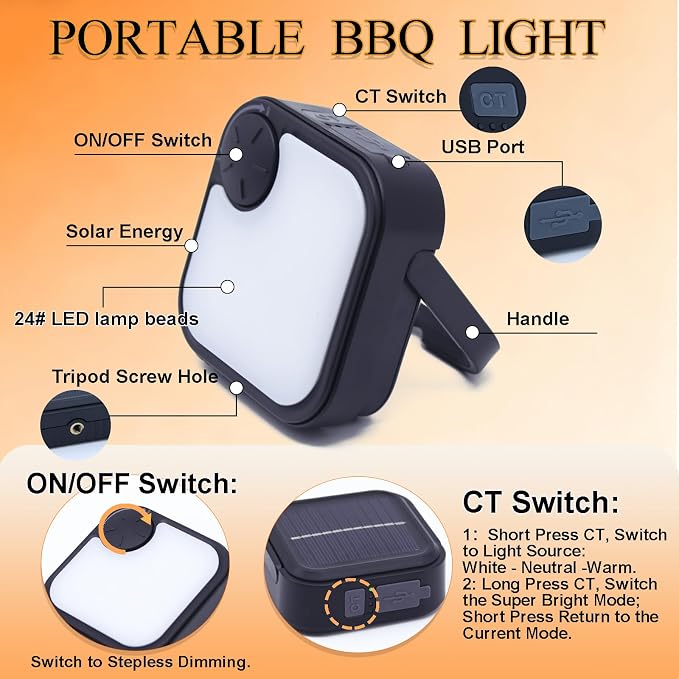 Rechargeable BBQ Grill Lights for Outdoor Grill, Magnetic Grill Lights for - Image 7