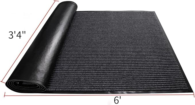 TANYOYO3' X 6' Commercial Grade Door Floor Mat Brush Step Entrance Mat Vinyl - Image 3
