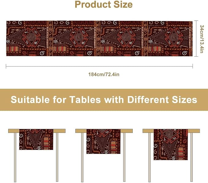African Table Runner, African Aboriginal Ethnic Tribal Table Runner - Image 7