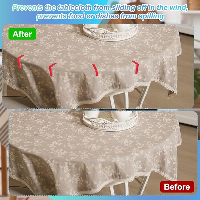 uxcell 4 Pack Tablecloth Clips, Stainless Steel Table Cloth Cover Clamps - Image 5